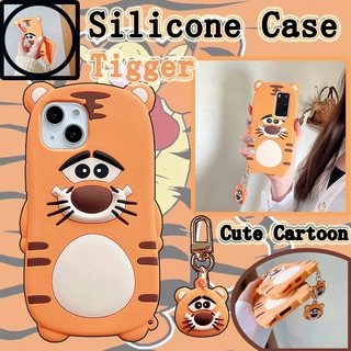 Cute Cartoon Cover OPPO Reno 8Z 7Z 5G 6 6Pro 7 7Pro 5 5Pro 4 4Pro 3 3Pro 2 4Z Z Reno8Z Reno7Z Reno7 Reno5 Reno4 Reno3 Reno6 Pro plus เคสโทรศัพท์ Soft Silicone TPU Brown Tigger สีน้ำตาล ทิกเกอร์ เคสป้องกัน