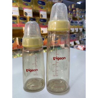ขวดนมสีชาคอแคบPigeon ขนาด 5 ออนซ์หรือ8ออนซ์ ใช้งานได้ 2 ปีPPSU