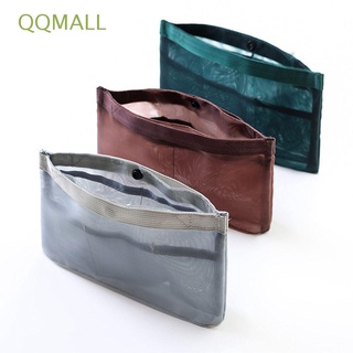 Qqmall กระเป๋าเครื่องสําอาง ผ้าตาข่ายใส ขนาดเล็ก แบบพกพา หลากสี สไตล์ญี่ปุ่น