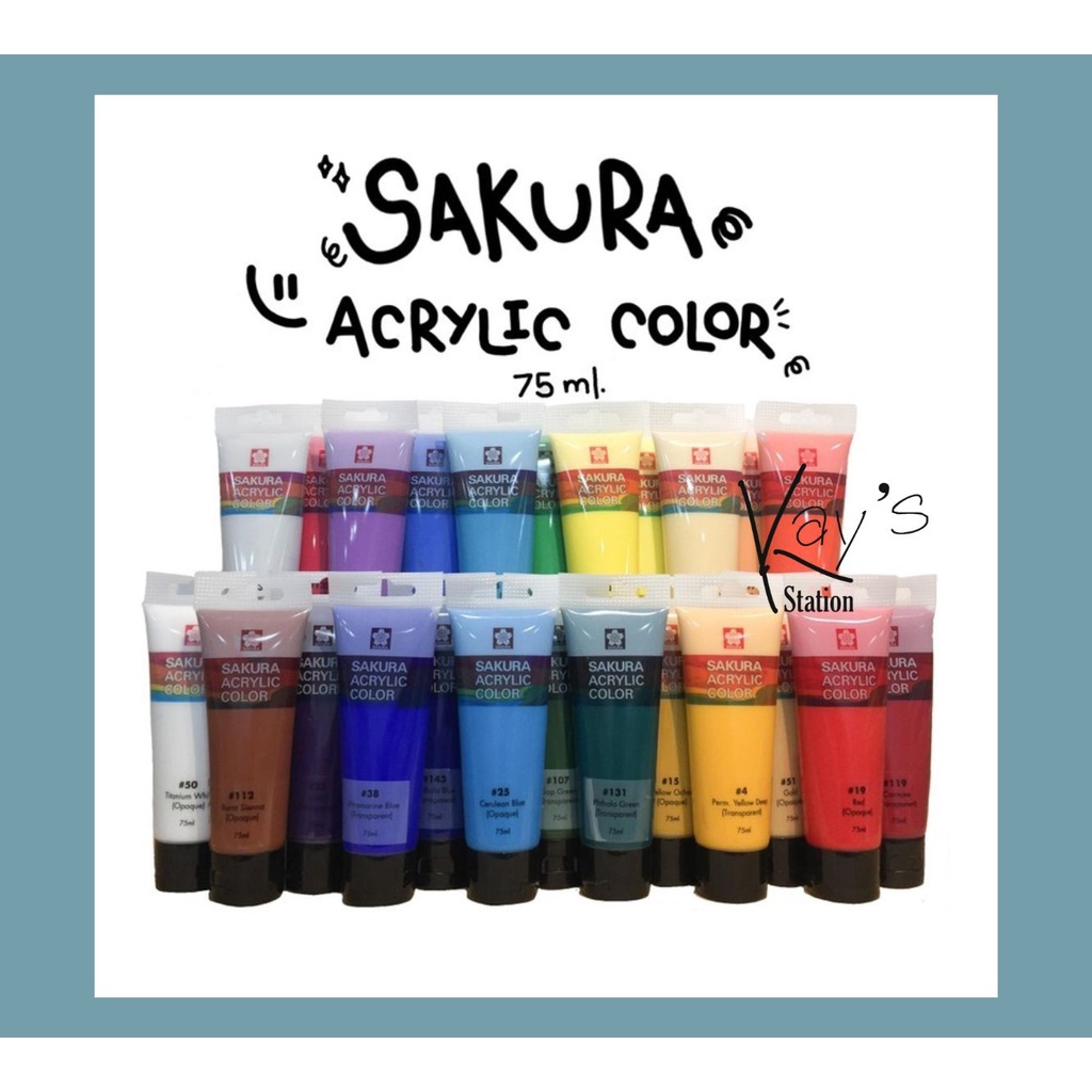 Sakura (Acrylic) Colour สีอคิลิคหลอด  สีอะคริลิค ซากุระ 75ml.