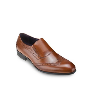 Mac&amp;Gill รองเท้าผู้ชายโลฟเฟอร์หนังแท้ Brown Oxford Loafers Shoes perforated slip on รองเท้าหนัง Oxford