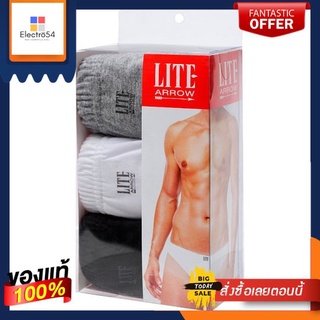 ARROW LITE กางเกงในชาย แพ็ค 3 ตัว สีขาว เทา ดำ ไซส์ LARROW LITE MEN UNDERWEAR PACK 3 COLOR WHITE GREY BLACK SIZE L