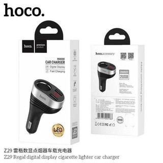 ที่ชาร์จในรถ 2 USB Hoco Z29. Car Changer LCD !!