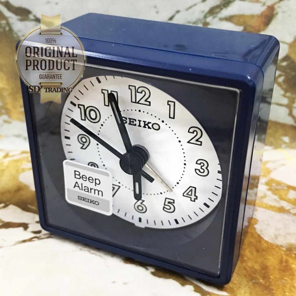 SEIKO นาฬิกาปลุก Alarm Clock รุ่น QHE083L - สีฟ้า