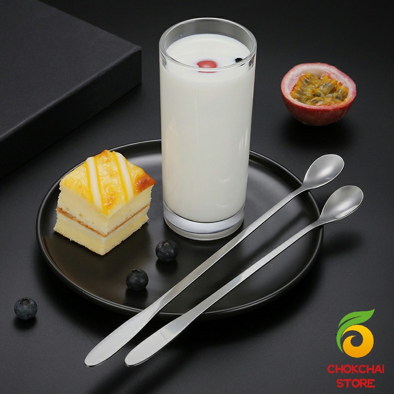 Chok ช้อนคนด้ามยาว ช้อนหางยาวสแตนเลส ช้อนชงกาแฟ ช้อนชงนม   stainless steel stirring spoon - รูปที่ 4