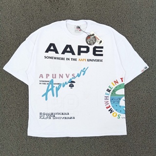 A BATHING APE Kaos เสื้อยืด พิมพ์ลาย APE BY AAPE APUNVS สีขาว