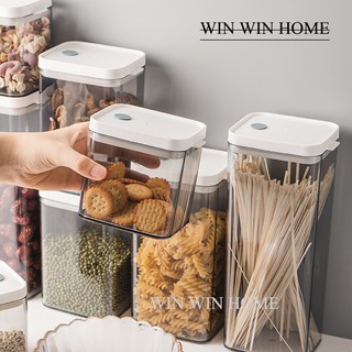 พร้อมส่ง# KITCHEN PLASTIC FOOD CEREAL STORAGE BOX ถังพลาสติกใสสําหรับใส่ธัญพืช กระปุกพลาสติก กระปุกพลาสติกสําหรับของ