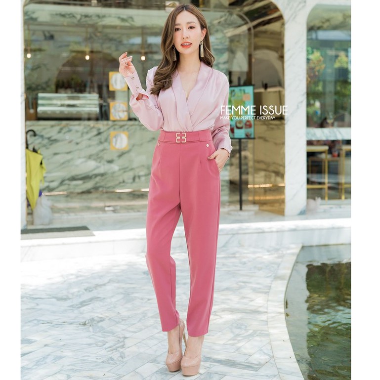 FEMME ISSUE ⭐️กางเกงขาเดฟ9ส่วนสไตล์ทำงาน ลำลอง เกรดพรีเมียม แต่งอะไหล่อย่างดี #18613⭐️  สินค้าขายดี - รูปที่ 5