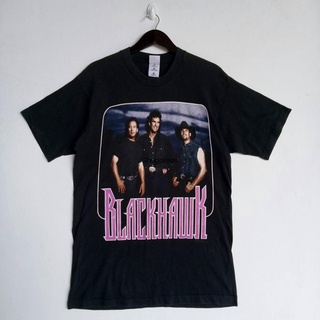 ขายดี เสื้อยืดลําลอง แขนสั้น พิมพ์ลาย VINTAGE BLACKHAWK American country music group promo tour rare deisgn tee HNbbdp69