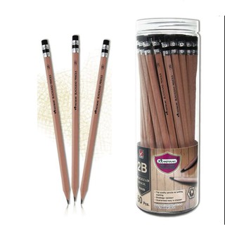 Master art ดินสอดำลายไม้ ดินสอไม้ เกรดสองบี (50แท่ง) Master art BLACKLEAD PENCIL 2B  WOOD