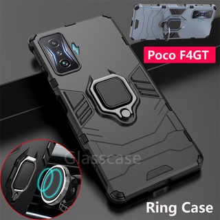 เคสโทรศัพท์แข็ง กันกระแทก พร้อมแหวนขาตั้ง สําหรับ Xiaomi Poco F4 X3 GT M3 M4 X4 Pro F3 4G 5G