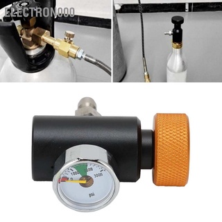 Electron000 Co2 อะแดปเตอร์วาล์วโซดาทรงกระบอกสามารถปรับได้ 8 มม. Male Head 3000Psi Pressure Gauge