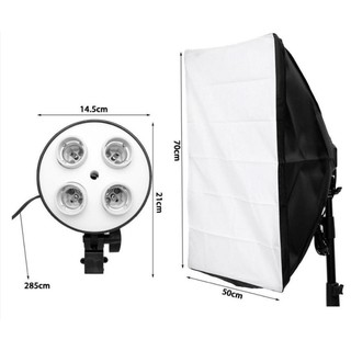 ไฟสตูดิโอ Softbox ขนาด 50x70cm 4ขั้วไฟ ไฟถ่ายรูป ชุดไฟสตูดิโอ สตูดิโอถ่ายภาพ ไฟต่อเนื่อง