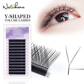 NATUHANA YY C/D ขนตาปลอม สองหัว เนื้อแมตต์ สีดํา ธรรมชาติ ขนมิ้ง แบบช่อ