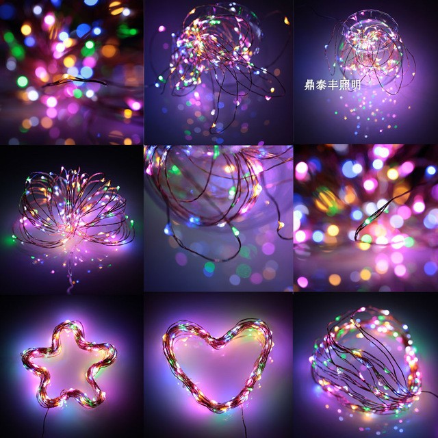 โคมไฟอ่านหนังสือ ไฟประดับ LED แบบลวดทองแดง ใช้แบตเตอรี่ 3AA สำหรับตกแต่งห้อง วันพิเศษ ขนาด 2, 5, 10 เมตร