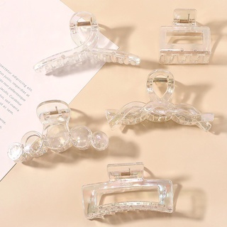 Acetate Clear Laser Butterfly Hair Claw Geometric Hair Crab Hair Clip Hairpin Shark Clip Women Fashion Hair Accessories