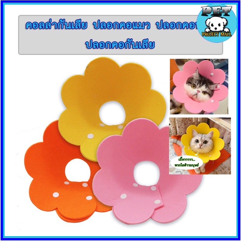 PP-077 Collar คอลล่าแมว ปลอกคอกันเลีย คอลล่าสุนัข หมา ปลอกคอป้องกันแผลหลังผ่าตัด พร้อมส่ง! 🐶🐱