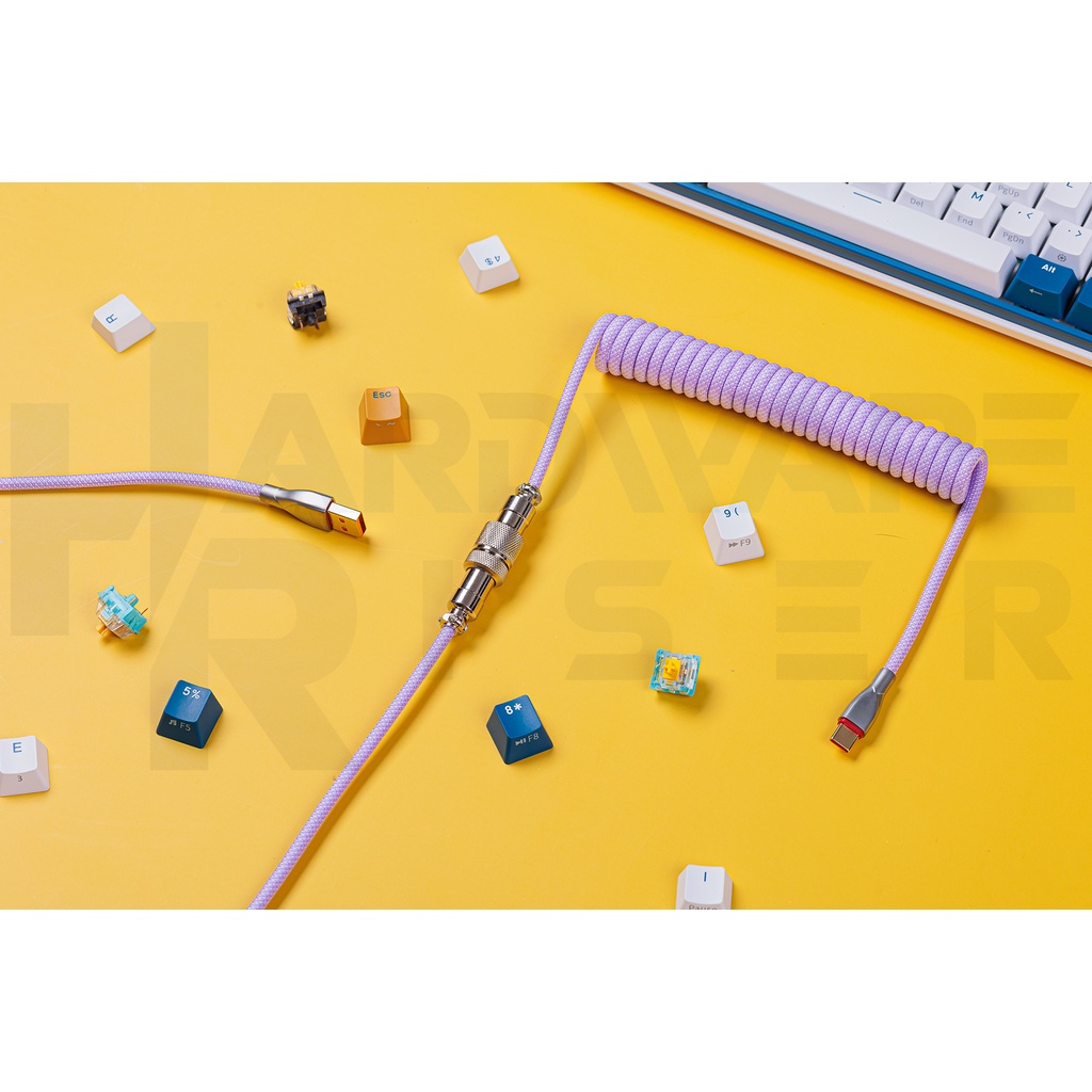 Coiled Cable 8K Magnetic Mechanical Keyboard / สายเคเบิ้ล สายถัก สายคีย์บอร์ด  / USB C to A