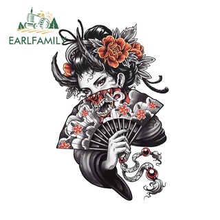 Earlfamily สติกเกอร์ ลายกราฟฟิติ Geisha RV 13 ซม. x 8.4 ซม. กันน้ํา สําหรับติดตกแต่งรถยนต์ รถจักรยานยนต์ เซิร์ฟบอร์ด แล็ปท็อป