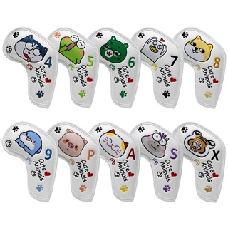 Cute Animal Design Golf Head Covers Iron Headovers with White Color and Long Neck 4-9 ASPX 10pcs B6H5