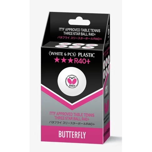 ลูกปิงปอง BUTTERFLY THREE STAR BALL R40 + (6 PCS.) แท้100%