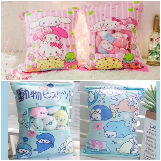 หมอนขนม Hello Kitty และ Melody Influencer One Big Bag kitty & Melody, One Big Bag Small Sea Lion Inf