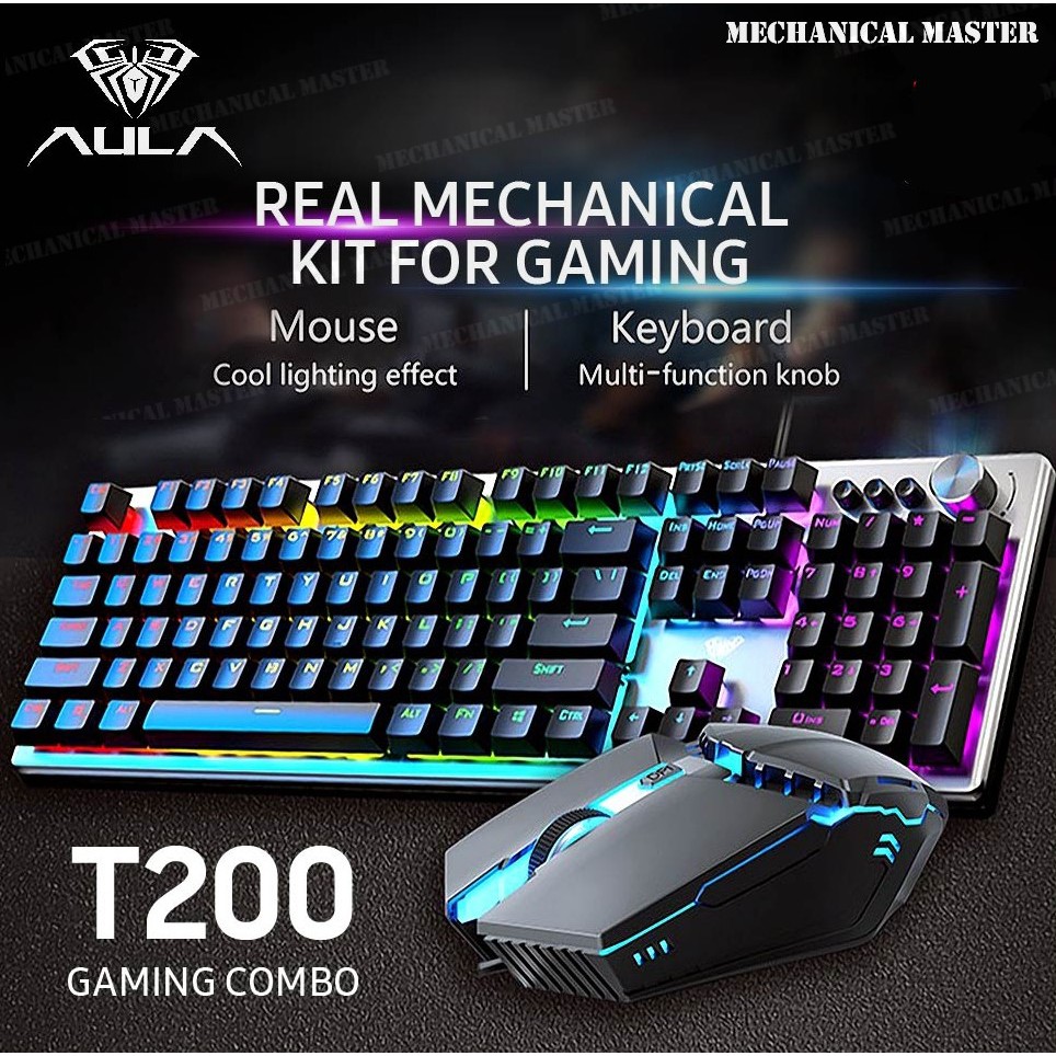 Aula T200 / F2028 คีย์บอร์ดเกมมิ่งพร้อมเมาส์