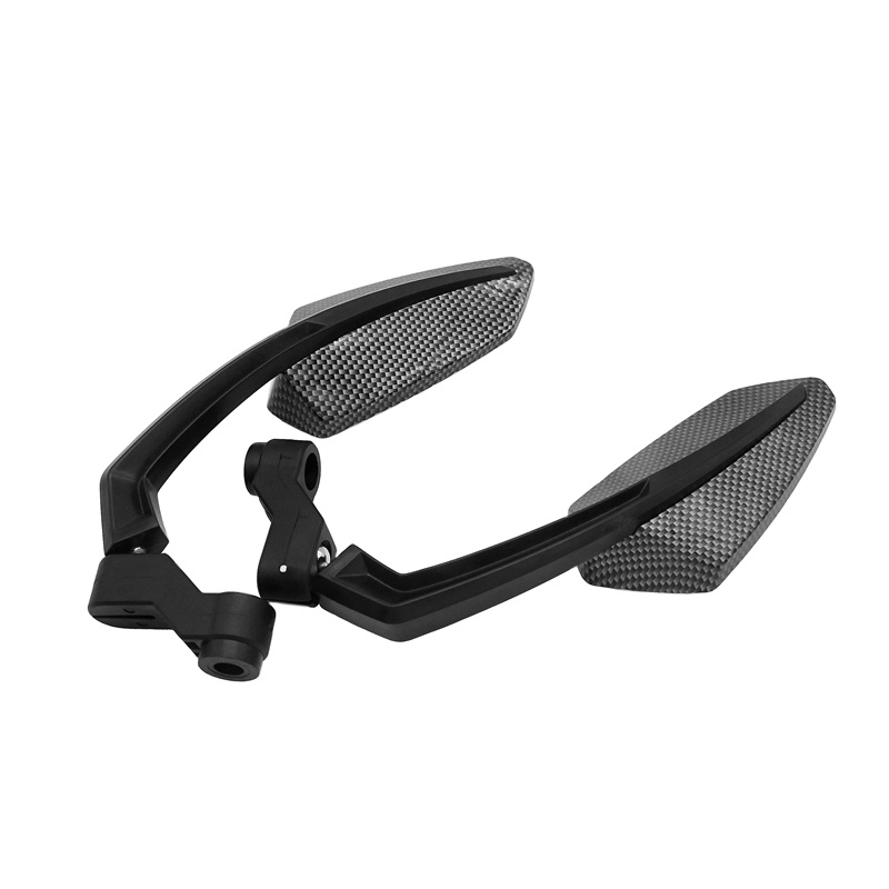 1 Pair 810mm Black Carbon Fiber Style Universal Motorcycle Mirrors ...