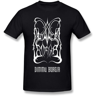 เสื้อยืดคอกลม ผ้าฝ้าย พิมพ์ลายโลโก้ Dimmu Borgir Metal Band สีดํา แฟชั่นสําหรับผู้ชาย