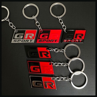 1pcs GR Sport Logo Car Badge Keychain Key Ring Metal Keychain Gift For Toyota Corolla Rav4 Auris Camry Yaris CHR Avensis