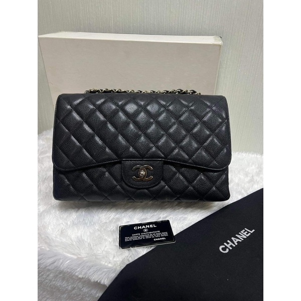 ❌sold❌ Chanel classic jumbo Shw single flap caviar