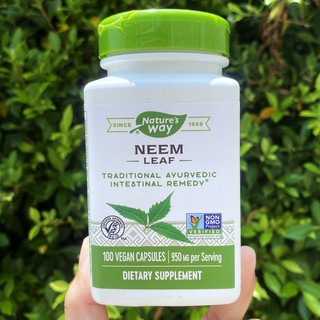 สารสกัดจากใบสะเดา Neem Leaf 950 mg 100 Vegan Capsules (Natures Way®)