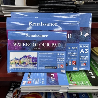 Renaissance Watercolor pad r105 r102 r106 สมุดวาดภาพสีน้ำ 200 แกรม ขนาดต่างๆ