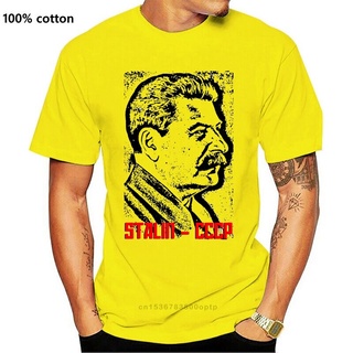 เสื้อยืดผ้าฝ้าย ขายดี เสื้อยืดคลาสสิก พิมพ์ลาย Joseph Stalin - Black Ringer Hchchg45Mjjfb34