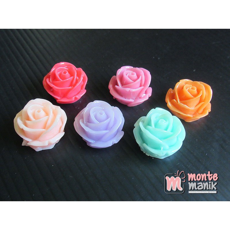 MAWAR เรซิ่นกุหลาบ Gembul ขนาด 2 ซม. 10 ชิ้น (MRI-254) Montenik Craft