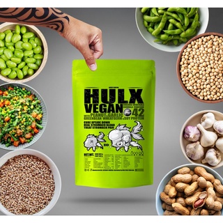 Hulx Vegan สูตรถั่วลิสง+กระเทียม แก้ไขอาการท้องอืด หงายท้อง 500g.