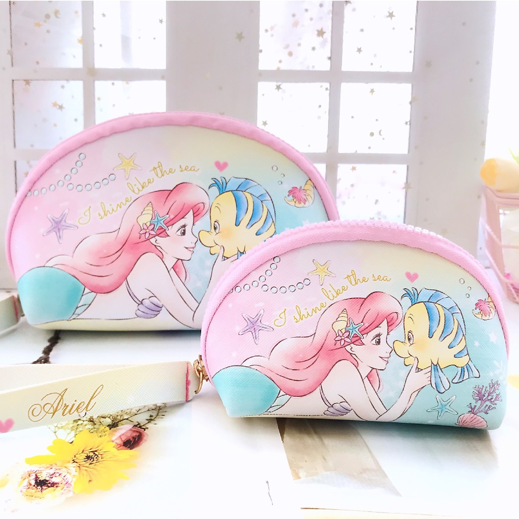 กระเป๋า ใส่เครื่องสำอางค์ ลาย แอเรียล / ราพันเซล & Ariel / Rapunzel (พร้อมส่ง)