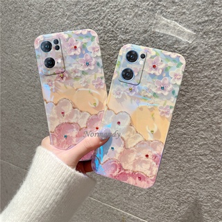 เคสโทรศัพท์ New Handphone Case OPPO Reno 7 Pro 7Z 5G 6 Pro 6Z 5G OPPO A96 A76 A55 A16 4G Fashion Girl Style Romantic Cherry Blossoms Blu-ray Casing TPU Softcase Back Cover เคส