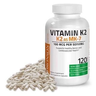 Bronson Vitamin K2 as MK-7 Menaquinone 100 mcg 120 Capsules