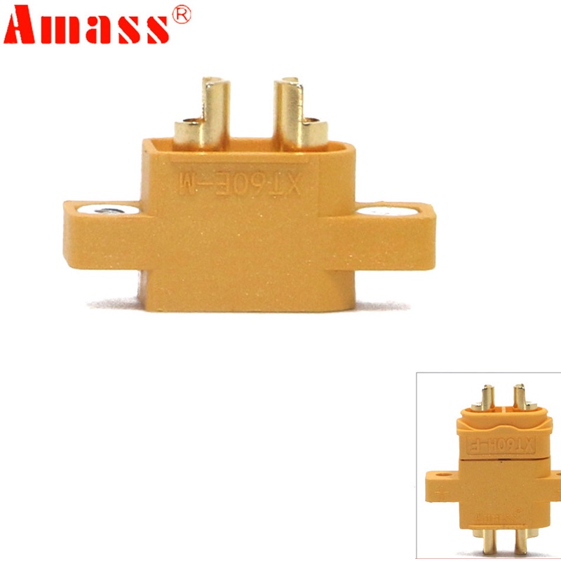 Amass XT60E-Mอะไหล่ปลั๊กเชื่อมต่อ ตัวผู้ XT60 4.23กรัม เมาท์ได้ สําหรับโมเดลรถแข่ง มัลติคอปเตอร์ DIY
