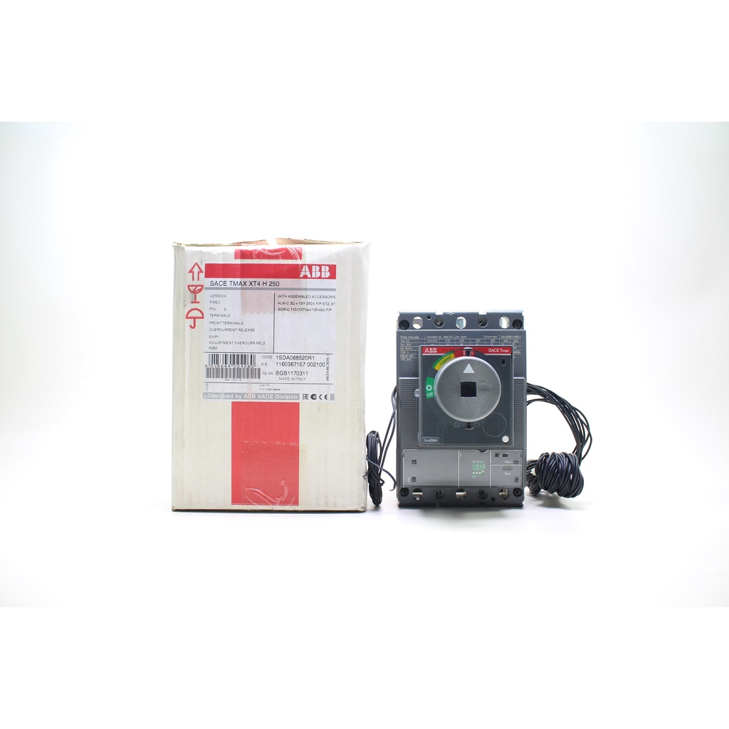 Tmax XT4H 250 ABB MCCB 1SDA068520R1 EKIP-I ACCESSSORIE AUX-C 3Q + 1SY 250V F/P XT2 SOR-C 110-(127Vac