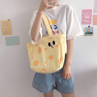 ส่งฟรี กระเป๋าผ้ามินิมอลเกาหลีสุดๆ รุ่น Big cheese tote bag น้อนน่ารักมากกก