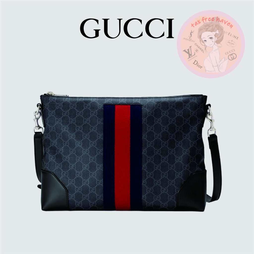 Shopee ถูกที่สุด 🔥ของแท้ 100% 🎁 Brand New Gucci GG Supreme Canvas Messenger Bag-Men