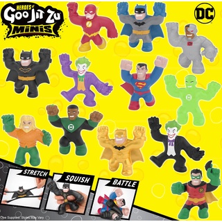 Goo Jit Zu Minis - DC [ของแท้] ของเล่นยอดฮิต ยึดได้หดได้ Superman, Batman, The Joker, Aquaman, Green Lantern, Robin