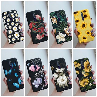 เคสโทรศัพท์ซิลิโคนแบบนิ่มลายดอกทานตะวันสีดําสีเหลืองสําหรับ Oppo F11 / F11 Pro / F15