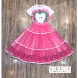 widelia size M set T&amp;T เสื้อยืดสีขาว+กระโปรงฟูสีชมพู สินค้าใหม่ค่ะ