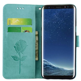 เคสสำหรับ Samsung Galaxy S8/S8 Plus เคสมือมือ เคสหนังพลิกตั้งได้ลายดอกไม้