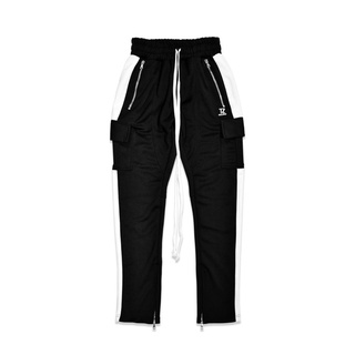 TZ MULTIPLE POCKET TRACK PANTS (BLACK/WHITE)