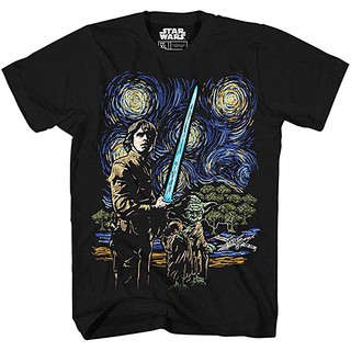 เสื้อยืดลายStar Wars Starry Night Luke Skywalker Yoda X - Wing โมเดลตุ๊กตาของเล่นสําหรับเด็ก / ผู้ใหญ่สำหรับผู้ชาย