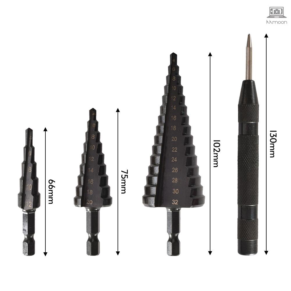 ชุดดอกสว่านเจาะโลหะ เคลือบไนไตรด์ Hss โคบอลต์ สีดํา สําหรับแผงเหล็ก เหล็ก ไม้ Pvc บาง 4 ชิ้น - รูปที่ 2